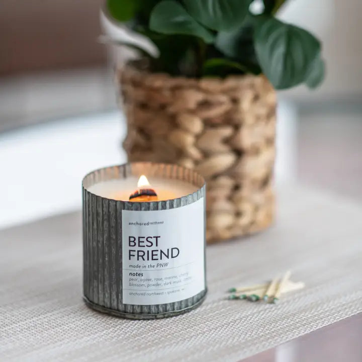 10 oz- Staycation Rustic Vintage Farmhouse Wood Wick Candle