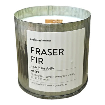 10 oz- Fraser Fir Rustic Vintage Farmhouse Wood Wick Candle - Christmas