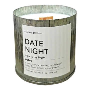 10 oz- Date Night Rustic Vintage Farmhouse Wood Wick Candle