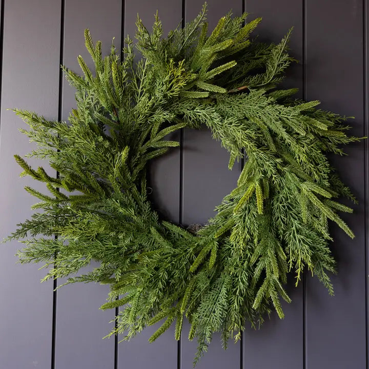 Norfolk & Cypress Real Touch Mix Christmas Wreath 24